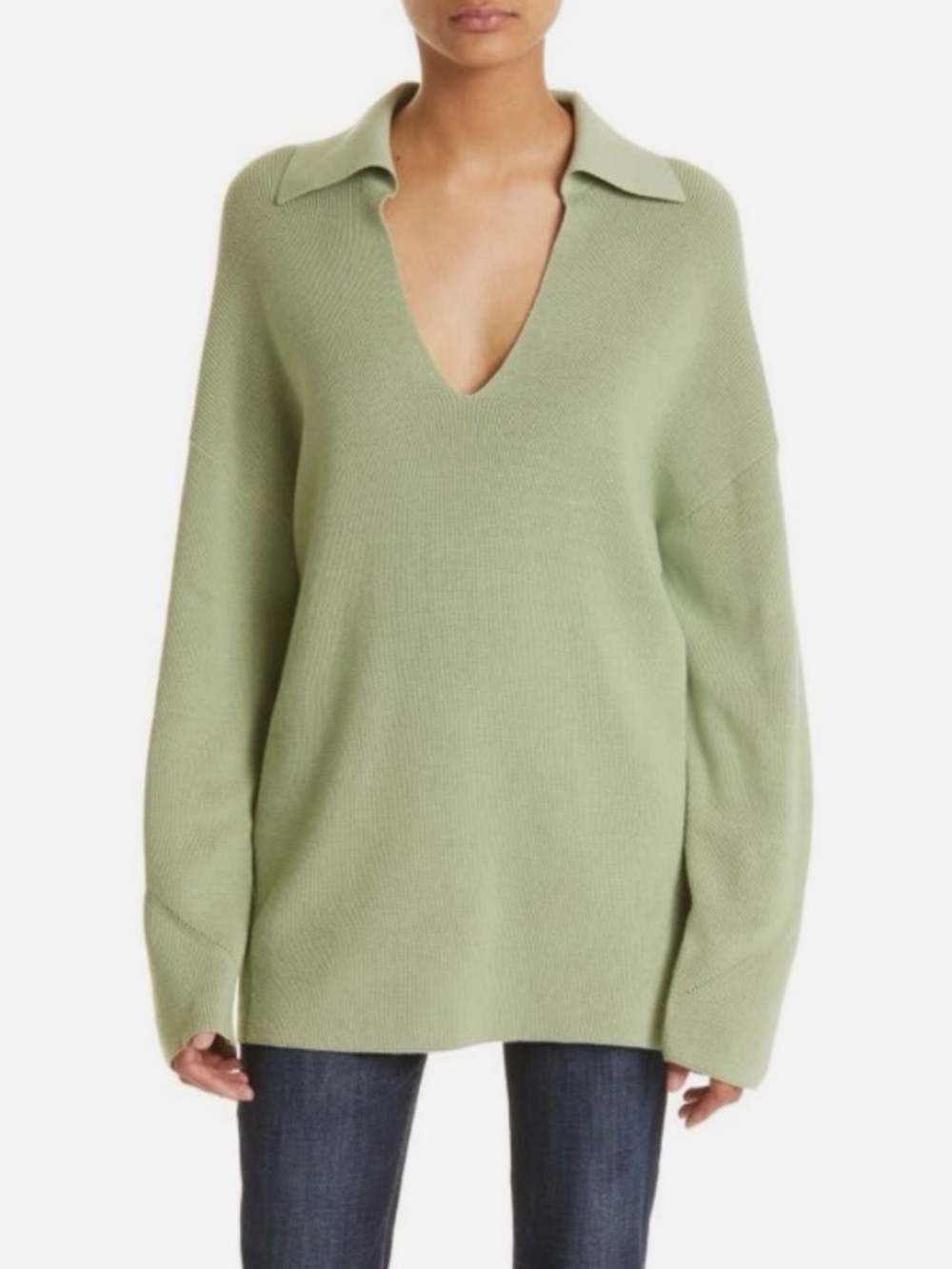Rag & Bone Amy Ribbed Knit Cotton Blend Sweater